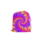 Colorful Psychedelic Spiral Fractal Drawstring Pouch (Small)