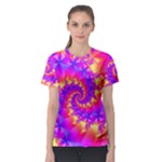 Colorful Psychedelic Spiral Fractal Women s Sport Mesh Tee