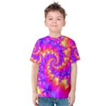 Colorful Psychedelic Spiral Fractal Kid s Cotton Tee