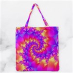 Colorful Psychedelic Spiral Fractal Grocery Tote Bag