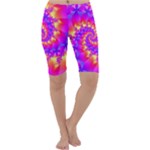 Colorful Psychedelic Spiral Fractal Cropped Leggings 