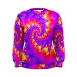 Colorful Psychedelic Spiral Fractal Women s Sweatshirt