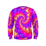 Colorful Psychedelic Spiral Fractal Kids  Sweatshirt