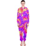 Colorful Psychedelic Spiral Fractal Hooded Jumpsuit (Ladies)