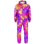 Colorful Psychedelic Spiral Fractal Hooded Jumpsuit (Men)