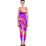 Colorful Psychedelic Spiral Fractal OnePiece Catsuit