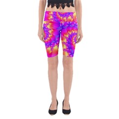 Colorful Psychedelic Spiral Fractal Yoga Cropped Leggings from ArtsNow.com