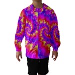 Colorful Psychedelic Spiral Fractal Hooded Wind Breaker (Kids)