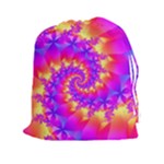 Colorful Psychedelic Spiral Fractal Drawstring Pouch (XXL)