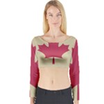 grunge canadian flag  Long Sleeve Crop Top (Tight Fit)