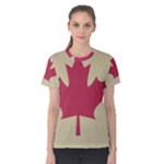 grunge canadian flag  Women s Cotton Tee