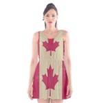 grunge canadian flag  Scoop Neck Skater Dress