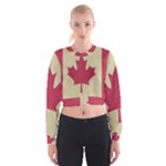 grunge canadian flag  Women s Cropped Sweatshirt