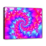 Colorful Pink and Blue Spiral Fractal Canvas 14  x 11  (Stretched)