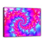 Colorful Pink and Blue Spiral Fractal Canvas 16  x 12  (Stretched)