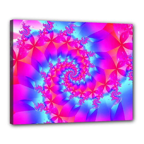 Colorful Pink and Blue Spiral Fractal Canvas 20  x 16  (Stretched) from ArtsNow.com