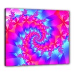 Colorful Pink and Blue Spiral Fractal Canvas 24  x 20  (Stretched)