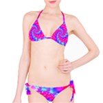 Colorful Pink and Blue Spiral Fractal Bikini Set