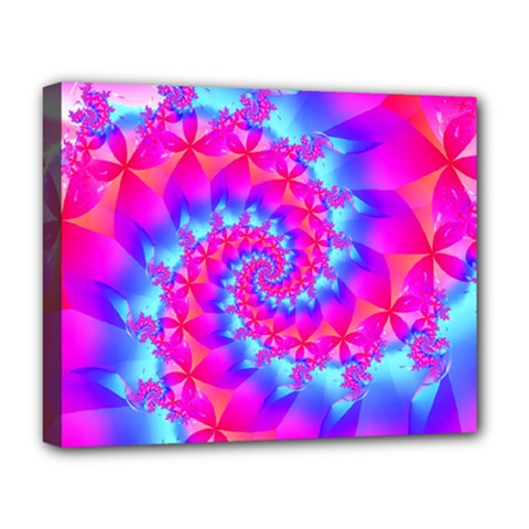 Colorful Pink and Blue Spiral Fractal Deluxe Canvas 20  x 16  (Stretched) from ArtsNow.com