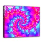 Colorful Pink and Blue Spiral Fractal Deluxe Canvas 24  x 20  (Stretched)