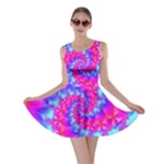 Colorful Pink and Blue Spiral Fractal Skater Dress