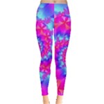 Colorful Pink and Blue Spiral Fractal Leggings 