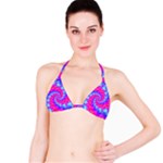 Colorful Pink and Blue Spiral Fractal Bikini Top