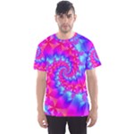 Colorful Pink and Blue Spiral Fractal Men s Sport Mesh Tee