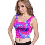 Colorful Pink and Blue Spiral Fractal Crop Top