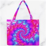 Colorful Pink and Blue Spiral Fractal Mini Tote Bag