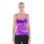 Colorful Pink and Blue Spiral Fractal Spaghetti Strap Top