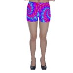 Colorful Pink and Blue Spiral Fractal Skinny Shorts