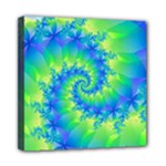 Colorful Blue and Green Spiral Fractal  Mini Canvas 8  x 8  (Stretched)