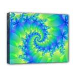 Colorful Blue and Green Spiral Fractal  Canvas 10  x 8  (Stretched)