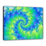 Colorful Blue and Green Spiral Fractal  Canvas 20  x 16  (Stretched)