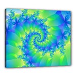 Colorful Blue and Green Spiral Fractal  Canvas 24  x 20  (Stretched)