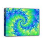 Colorful Blue and Green Spiral Fractal  Deluxe Canvas 14  x 11  (Stretched)