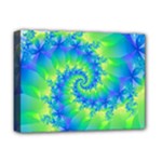 Colorful Blue and Green Spiral Fractal  Deluxe Canvas 16  x 12  (Stretched) 