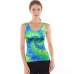 Colorful Blue and Green Spiral Fractal  Tank Top