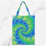 Colorful Blue and Green Spiral Fractal  Classic Tote Bag