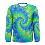 Colorful Blue and Green Spiral Fractal  Men s Long Sleeve Tee