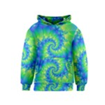 Colorful Blue and Green Spiral Fractal  Kids  Pullover Hoodie