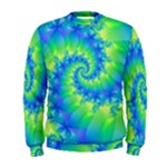 Colorful Blue and Green Spiral Fractal  Men s Sweatshirt