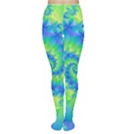 Colorful Blue and Green Spiral Fractal  Tights