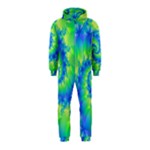 Colorful Blue and Green Spiral Fractal  Hooded Jumpsuit (Kids)