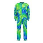 Colorful Blue and Green Spiral Fractal  OnePiece Jumpsuit (Kids)