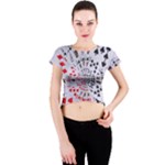 Poker Royal Flush All Suits Droste Spiral Crew Neck Crop Top