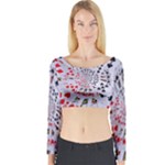 Poker Royal Flush All Suits Droste Spiral Long Sleeve Crop Top (Tight Fit)