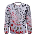 Poker Royal Flush All Suits Droste Spiral Men s Long Sleeve Tee