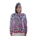 Poker Royal Flush All Suits Droste Spiral Hooded Wind Breaker (Women)